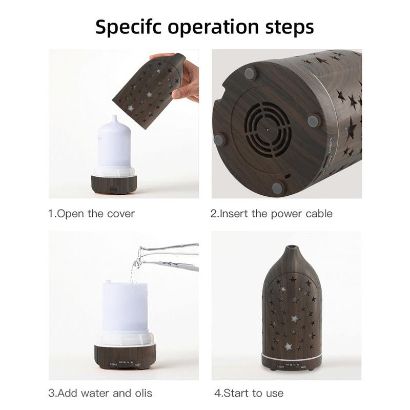 Star Hollow Diffuser 7 Customizable Colors, Whisper Quiet, Safe & Stylish Aromatherapist House Humidificador De Aroma Lifelines Diffuser